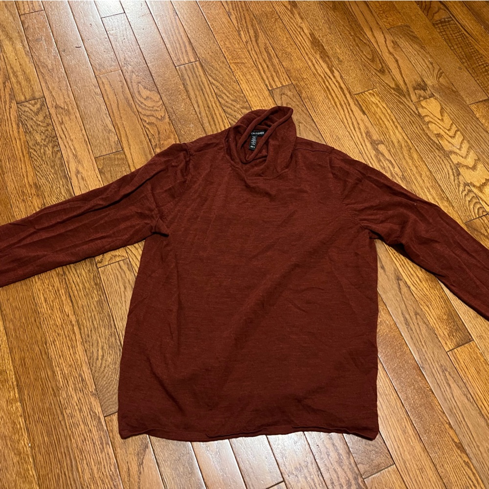 Eileen Fisher Rust Brown Turtleneck Sweater